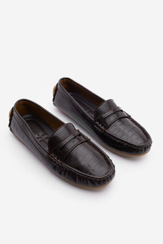 Kadın Loafer Günlük Ayakkabı Feryus - Kahve Croco