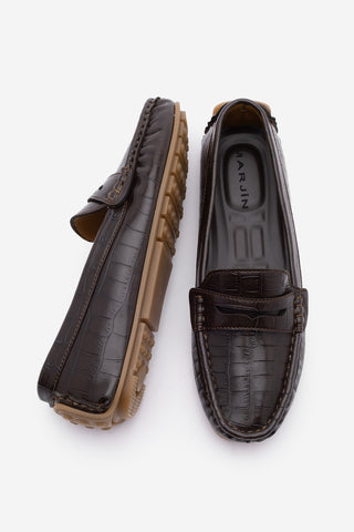 Kadın Loafer Günlük Ayakkabı Feryus - Kahve Croco